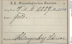 Etiketten zu Gold (NHMW-MIN-Aa2544)